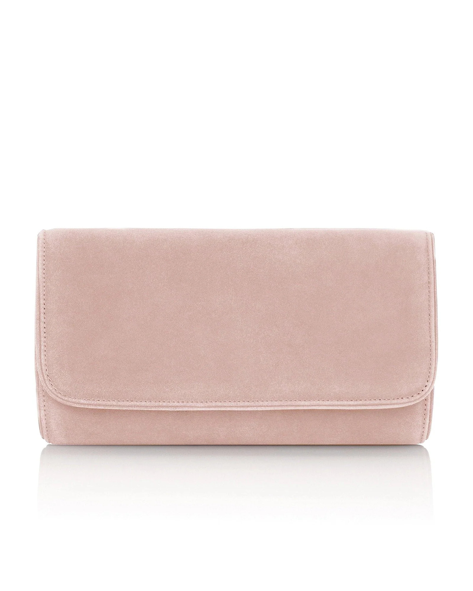 Natasha Misty Rose Suede
			Clutch Bag | Emmy London