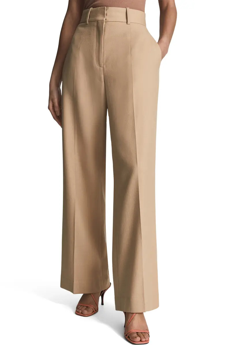 Saffie Wide Leg Wool Blend TrousersREISS | Nordstrom