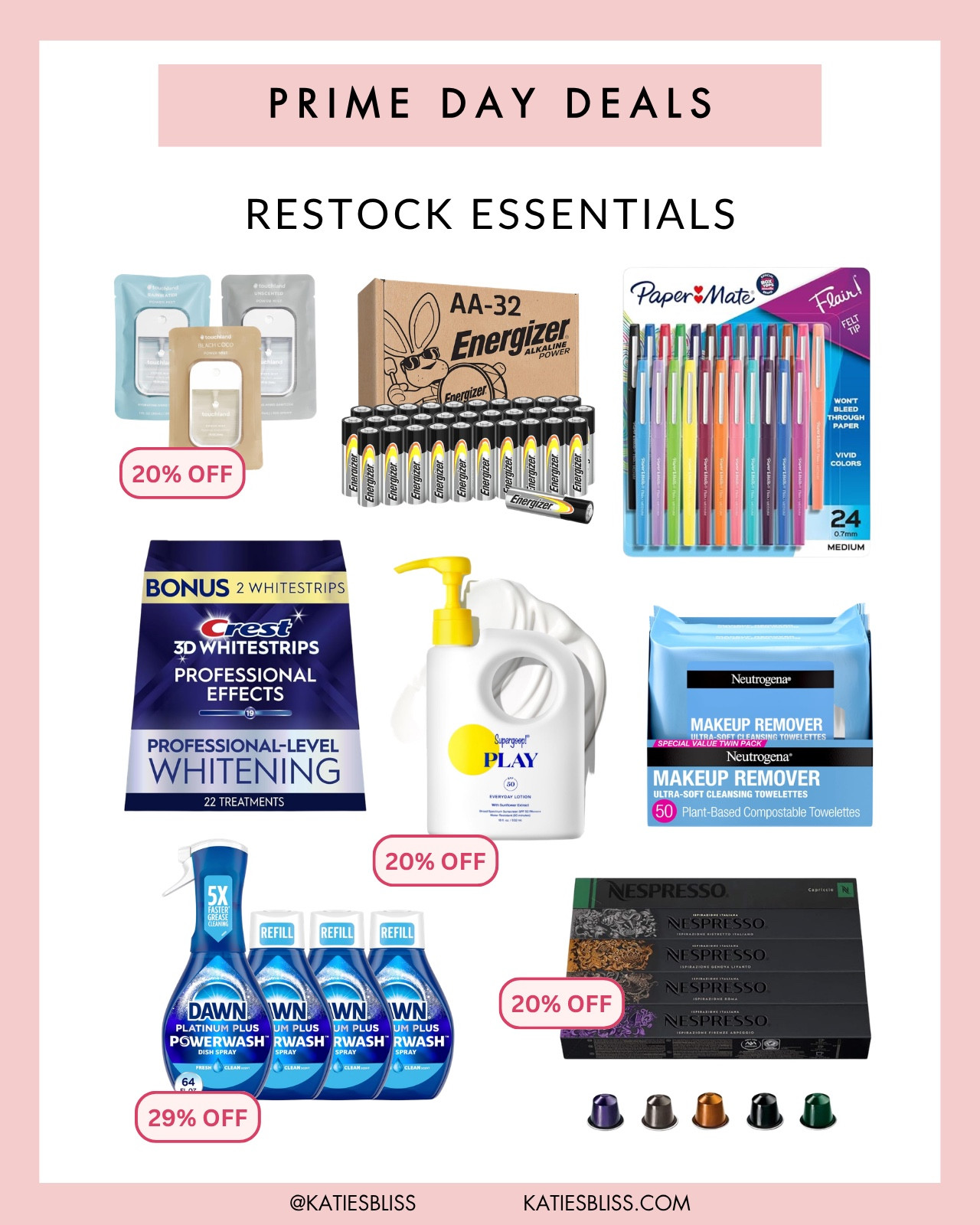 Amazon Prime Day Deals ✨ restock essentials 

Sale Alert. Markdowns. Deals. Prime. Touch land. Hand sanitizer. Paper mate markers. Batteries. Teeth whitening strips. Supergoop. Sunscreen. Makeup wipes. Dishwasher. Nespresso.

#LTKSaleAlert #LTKHome