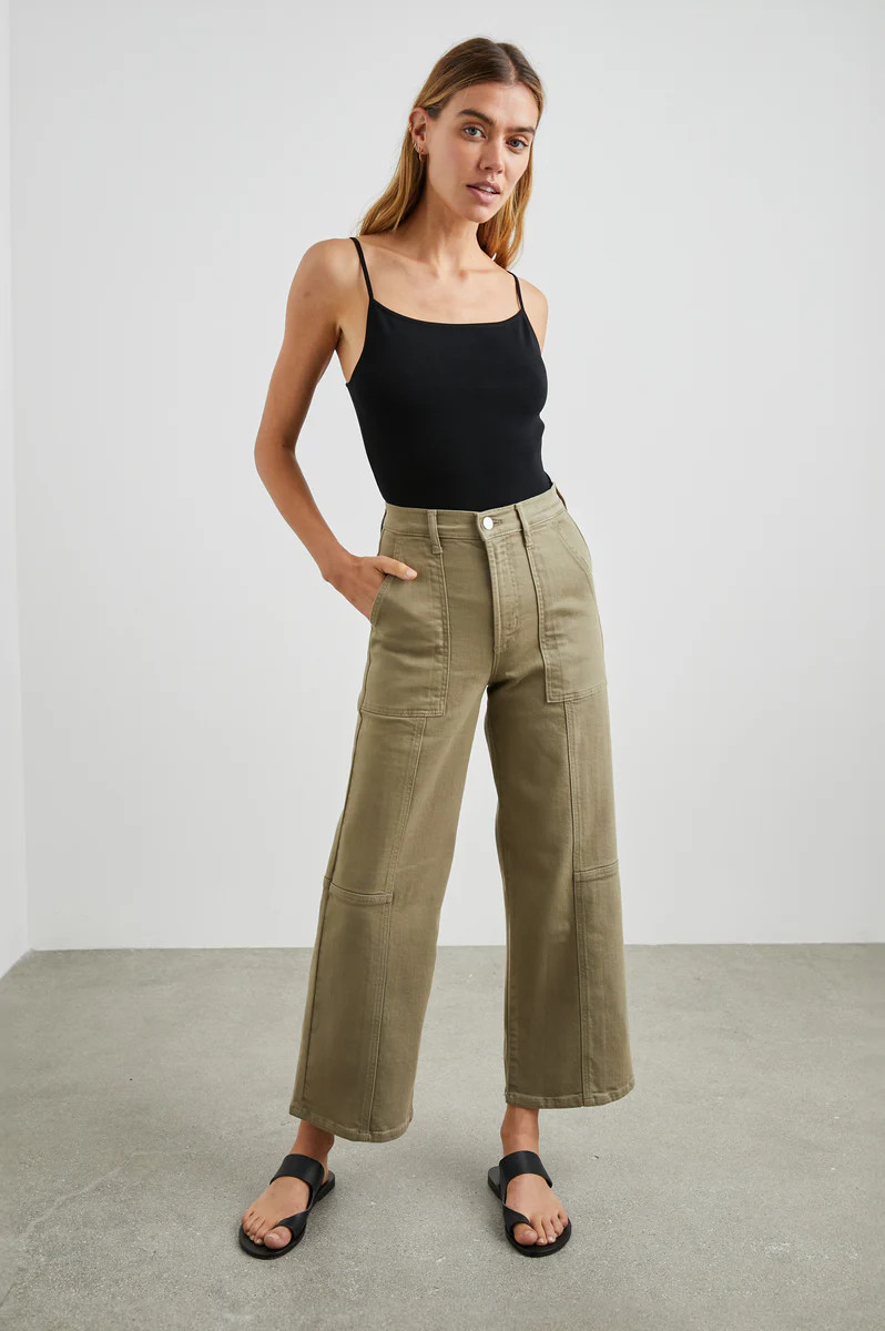GETTY CROP WIDE LEG - WASHED OLIVE UTILITY | Rails