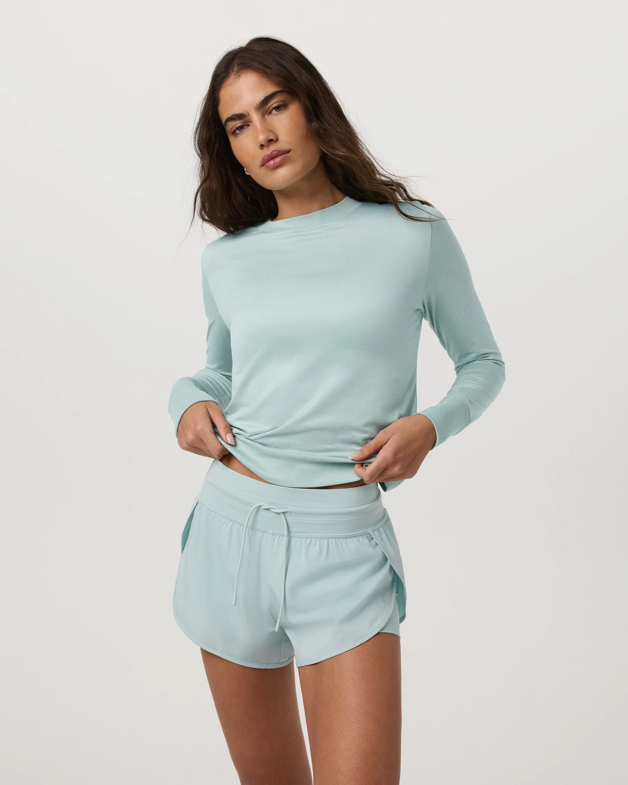 Daydream Crew | Women's Spearmint Heather Long Sleeve | Vuori | Vuori Clothing (US & Canada)
