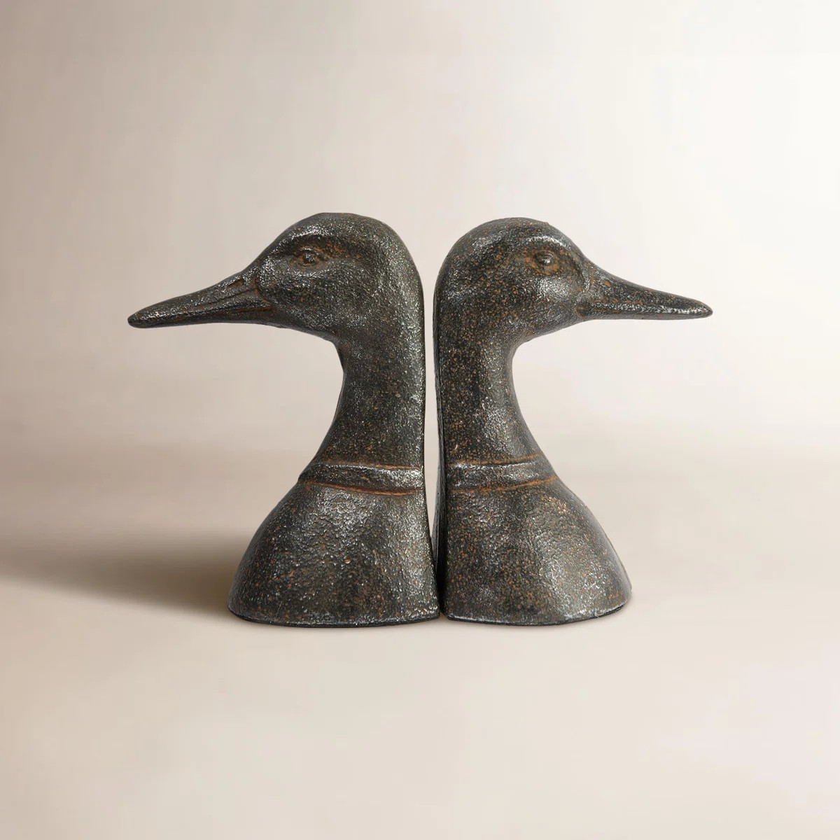 Decorative Cast Iron Duck Head Bookends (Set of 2) | Wayfair North America