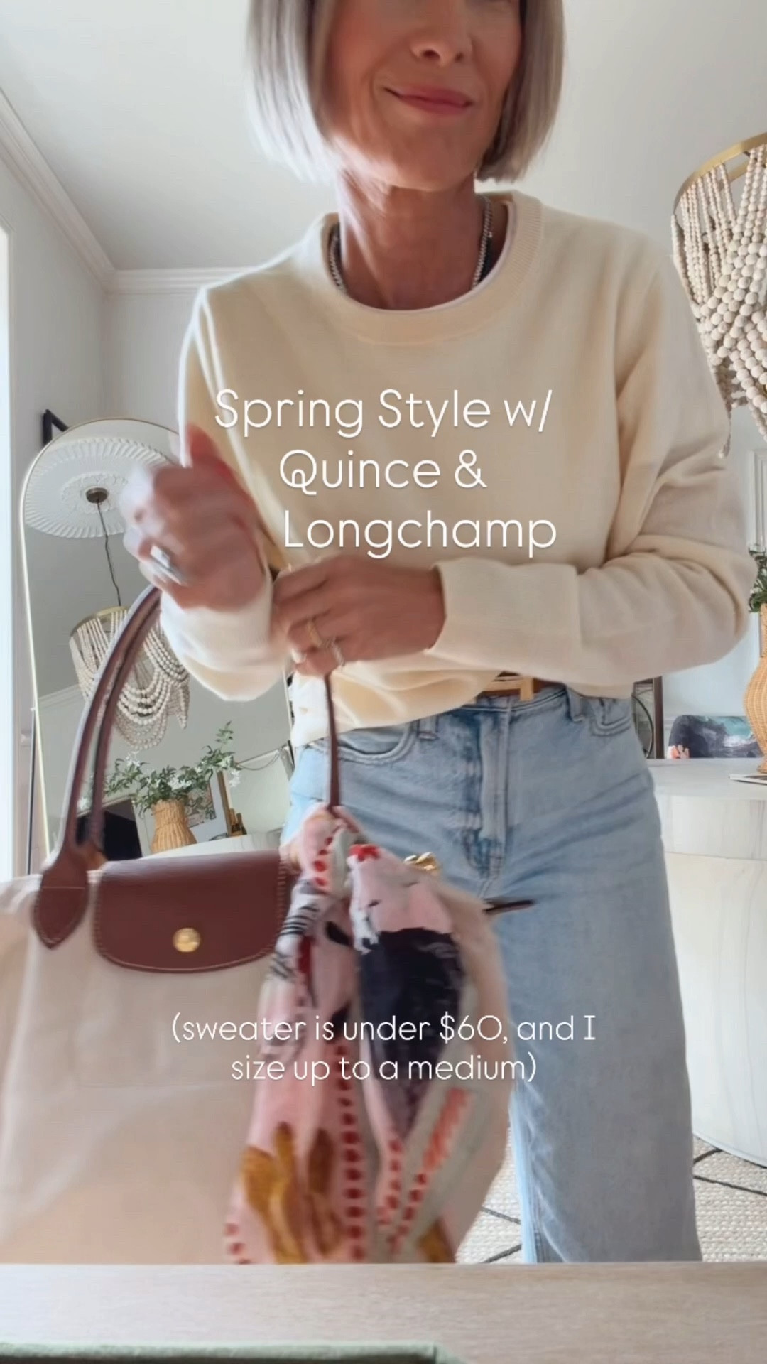 Two classic girl must haves, also perfect gift ideas for your mom for Mother’s Day! 
Oversized cashmere sweater ( grab one from @Quince) they are under $60 and worth their weight in gold.
Longchamp tote, perfect size bag for everyday! Add a little scarf on yours if you want to add a little pop of fun!
comment shop for links


#LTKMothersDay #LTKOver40 #LTKgrwm