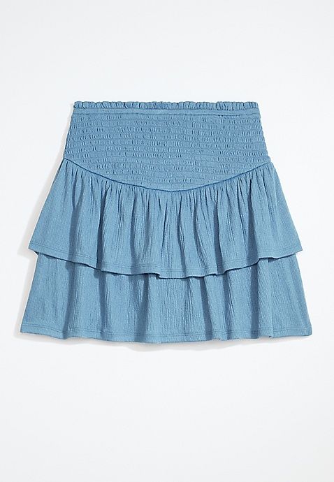 Girls Smocked Tiered Skirt | Maurices