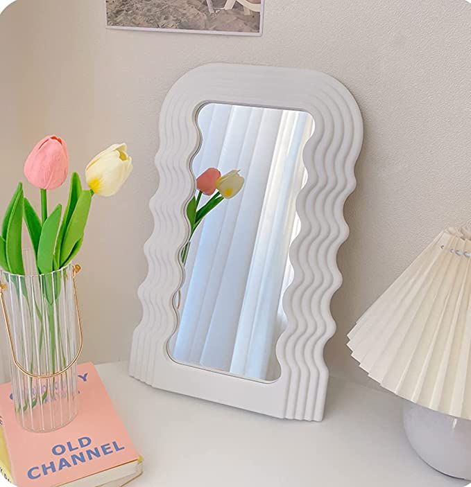 ZOROSY Wave Table Makeup Mirror for Women - Desk Cosmetic Mirrors Desktop for Wall Creative Bedro... | Amazon (US)