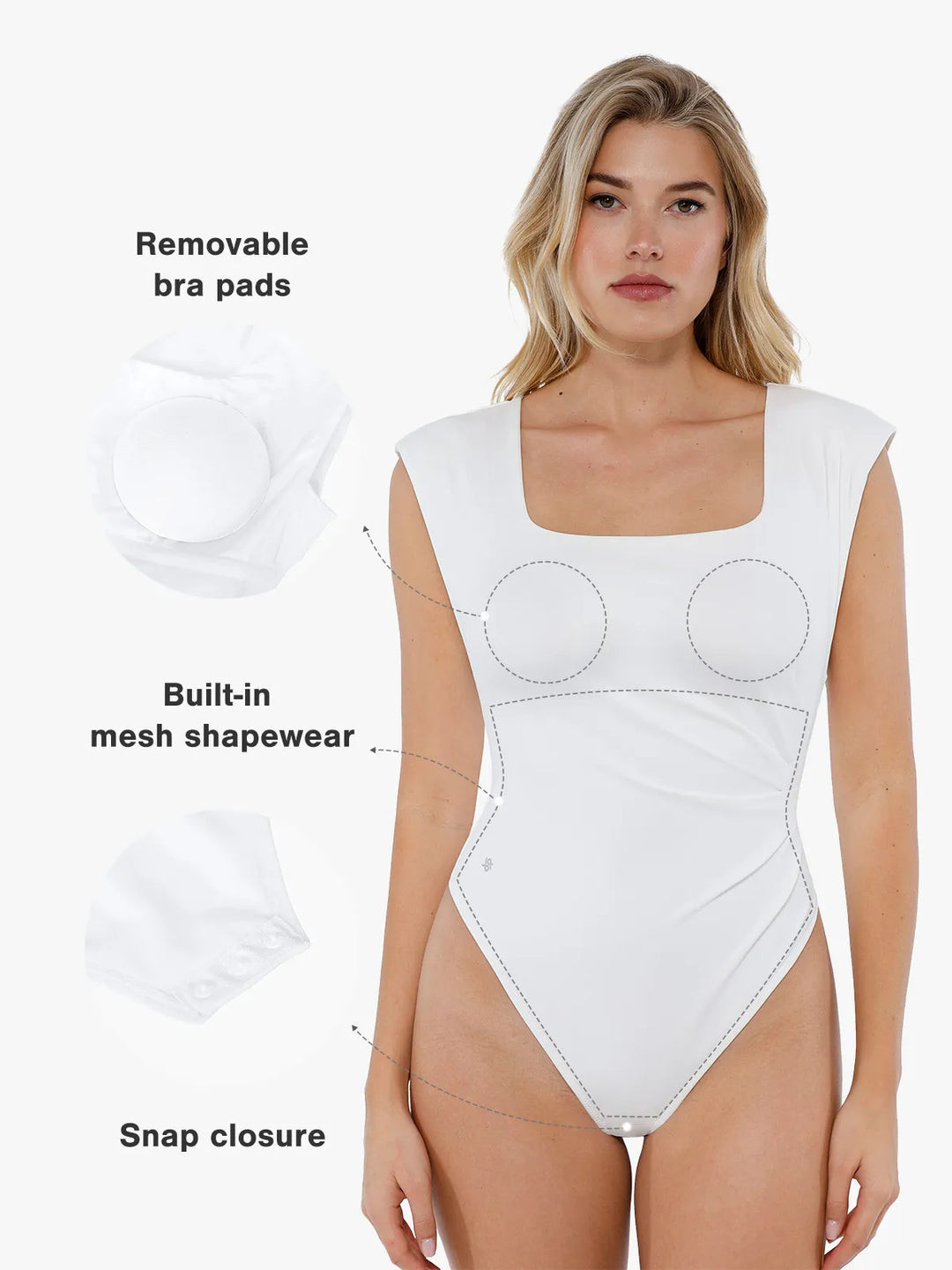 Day To Night Set Tummy Control Bodysuit Built-in Shapewear Pants | Popilush