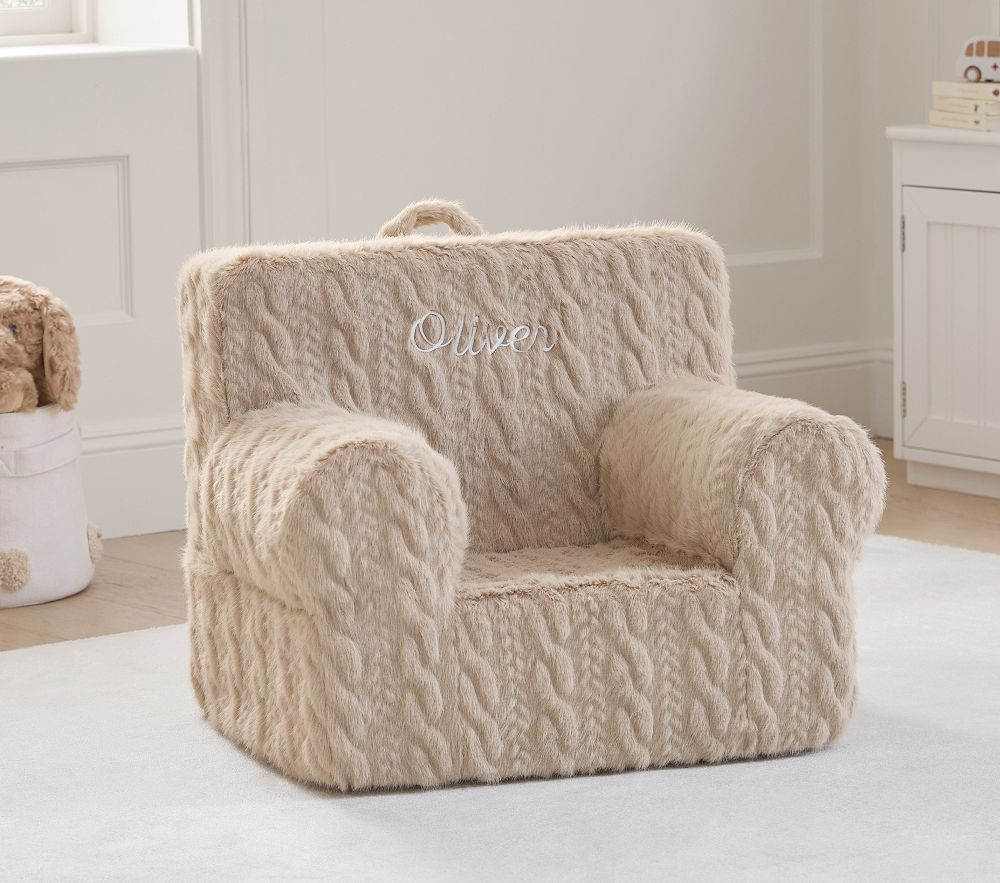 My First Anywhere Chair®, Taupe Cozy Cable Knit Slipcover Only | Pottery Barn Kids