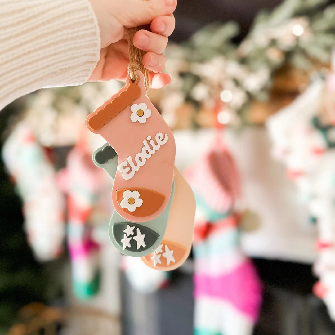 Acrylic Stocking Tag 3D Stocking Tag Acrylic Name Tag - Etsy | Etsy (US)