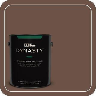 1 gal. #MQ2-05A Authentic Brown One-Coat Hide Semi-Gloss Enamel Interior Stain-Blocking Paint & Primer | The Home Depot