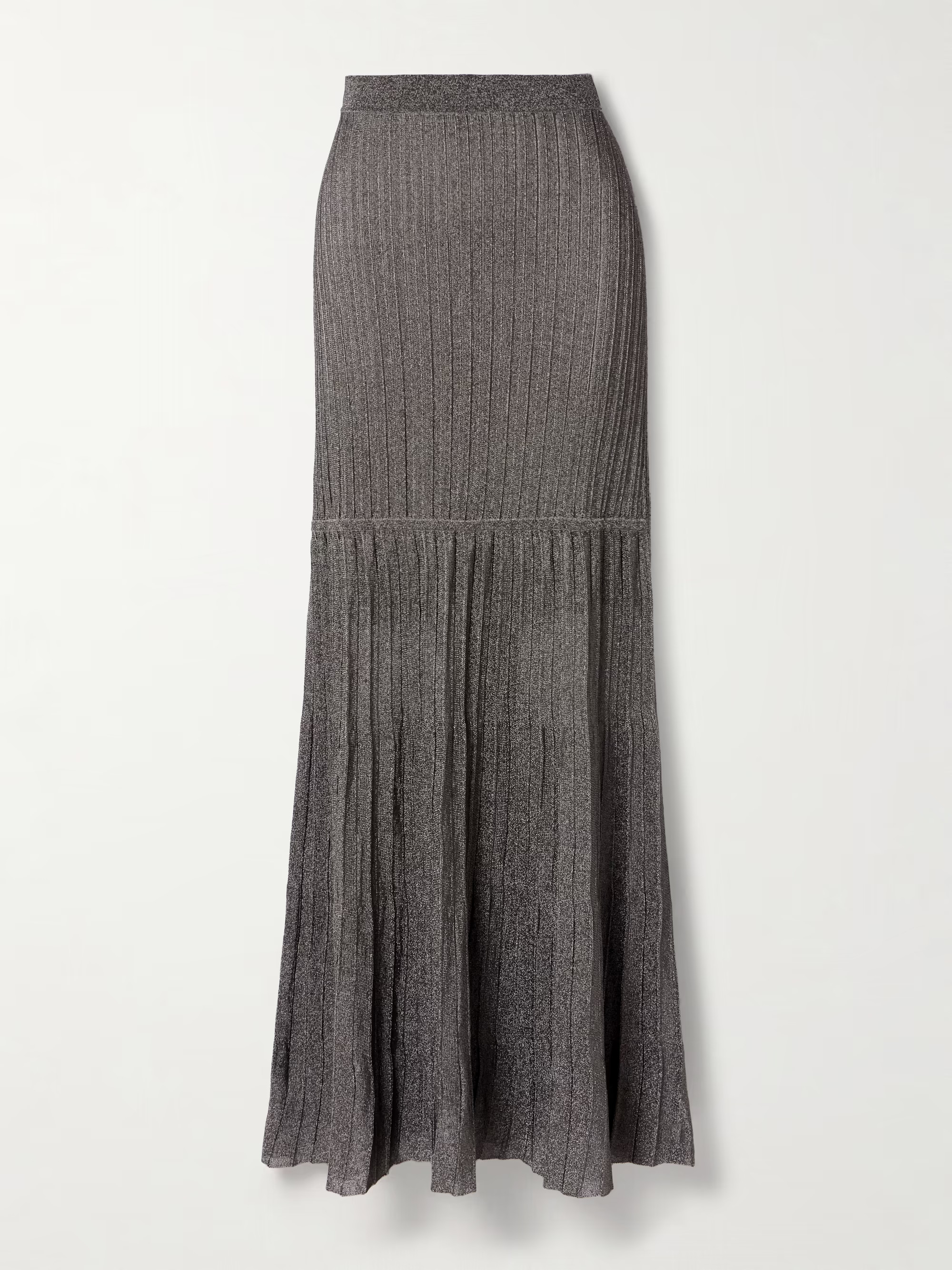Metallic ribbed-knit maxi skirt | NET-A-PORTER (UK & EU)
