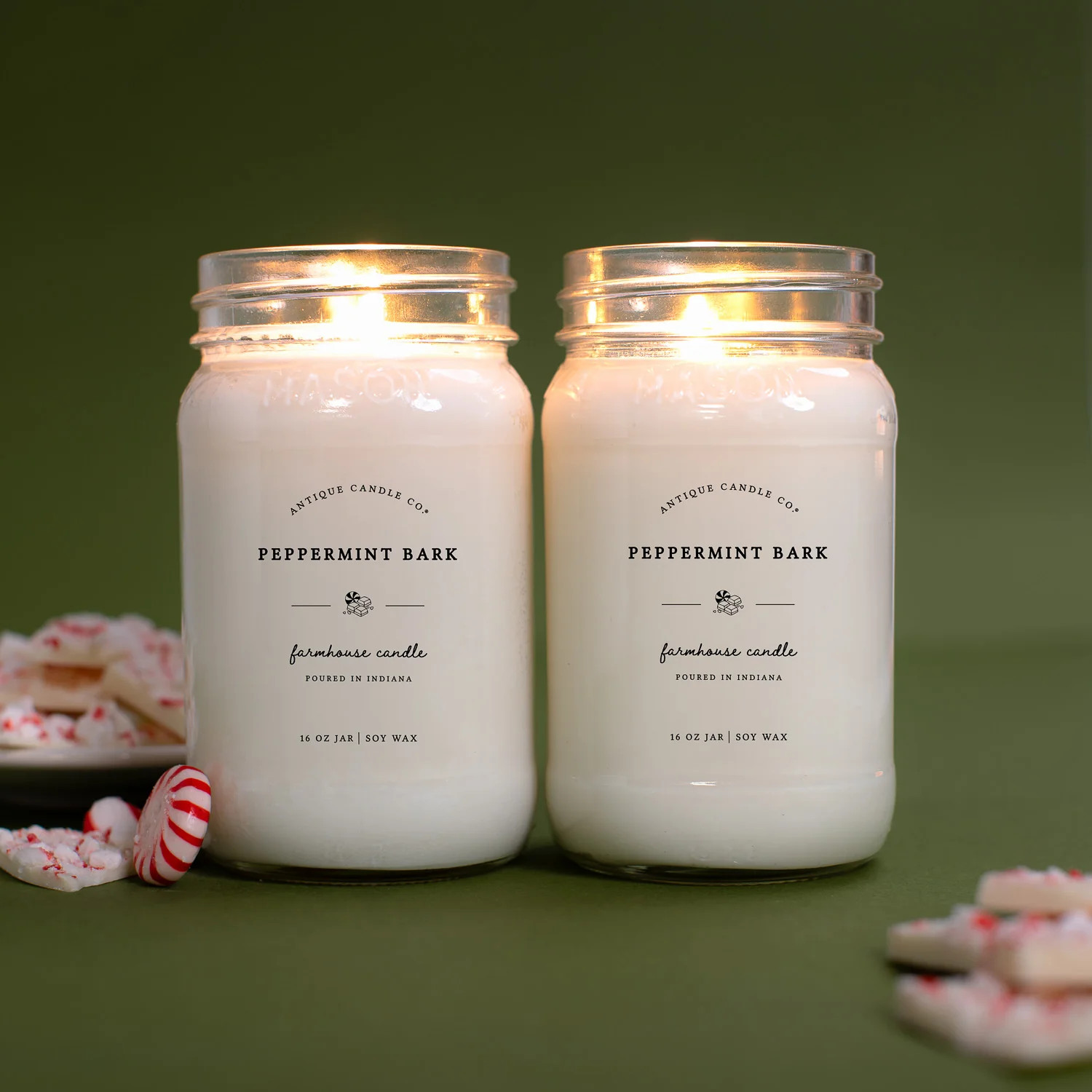 Peppermint Bark 16 oz candle - Antique Candle Co.®️ | Antique Candle Co.