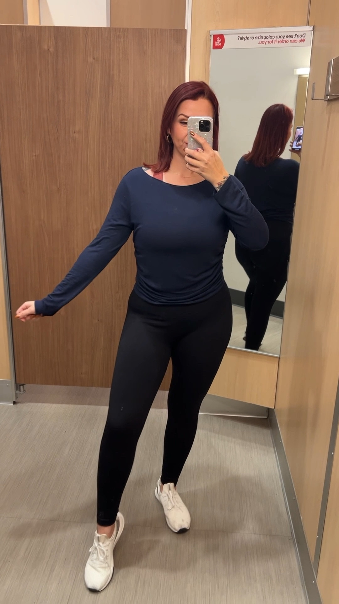 Long sleeve boat neck ruched top.
•	Features ruched detailing
•	Boat neckline
•	Soft and stretchy fabric
•	Pullover style
I have the blue and white and wearing a size large.

#LTKMidsize #LTKSaleAlert #LTKFindsUnder50