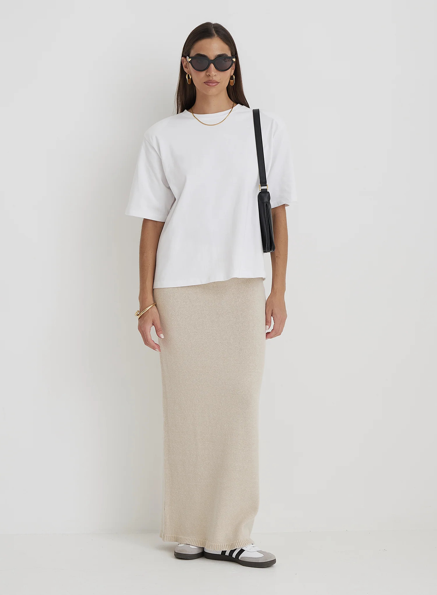 Cream Knit Maxi Skirt- Rico | 4th & Reckless