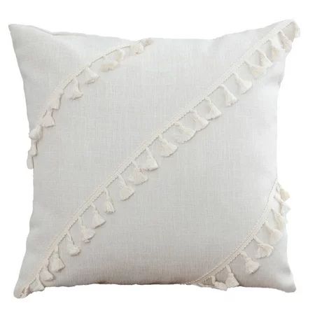 Pillow Cover Throw Pillow Cases Sofa Pillow Cases Tassel Pillowcase Boho Tassel Cotton Square Decora | Walmart (US)