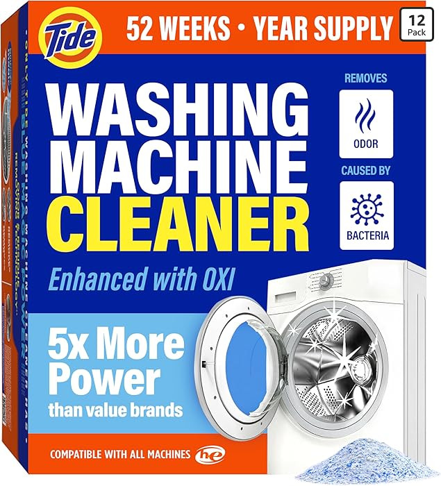 Tide Washing Machine Cleaner 52 Week Supply with Oxi for Front and Top Loader Washer Machines, De... | Amazon (US)