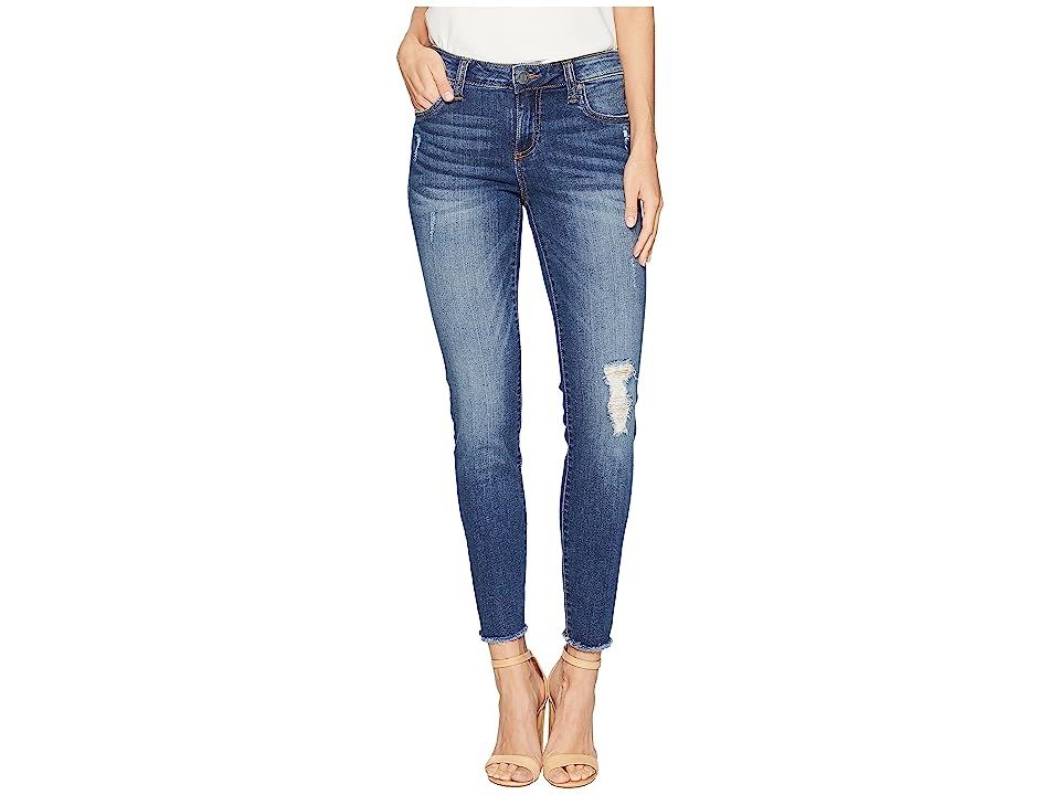KUT from the Kloth Connie Ankle Skinny Fray Hem Jeans in Accomplished (Accomplished/Medium Base Wash) Women's Jeans | 6pm