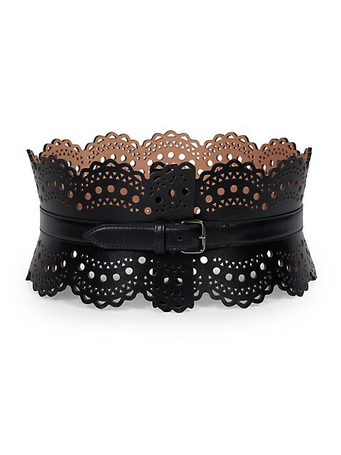 Scalloped Leather Corset Belt | Saks Fifth Avenue