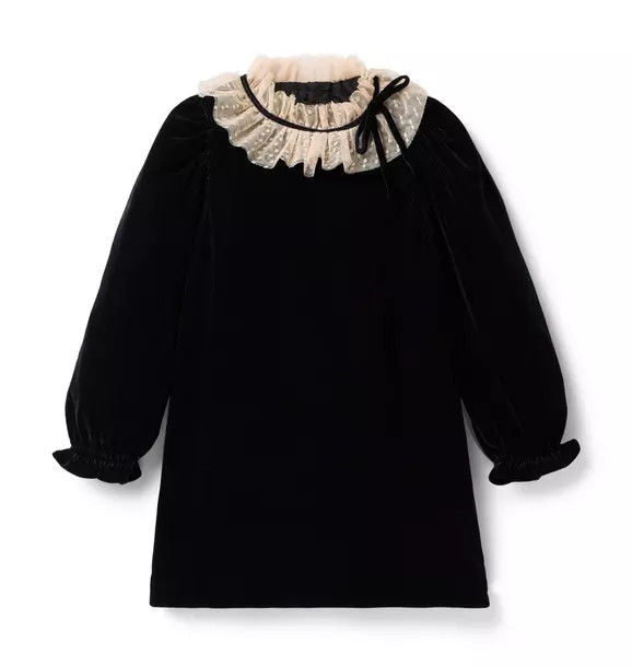 The Velvet Ruffle Collar Dress | Janie and Jack