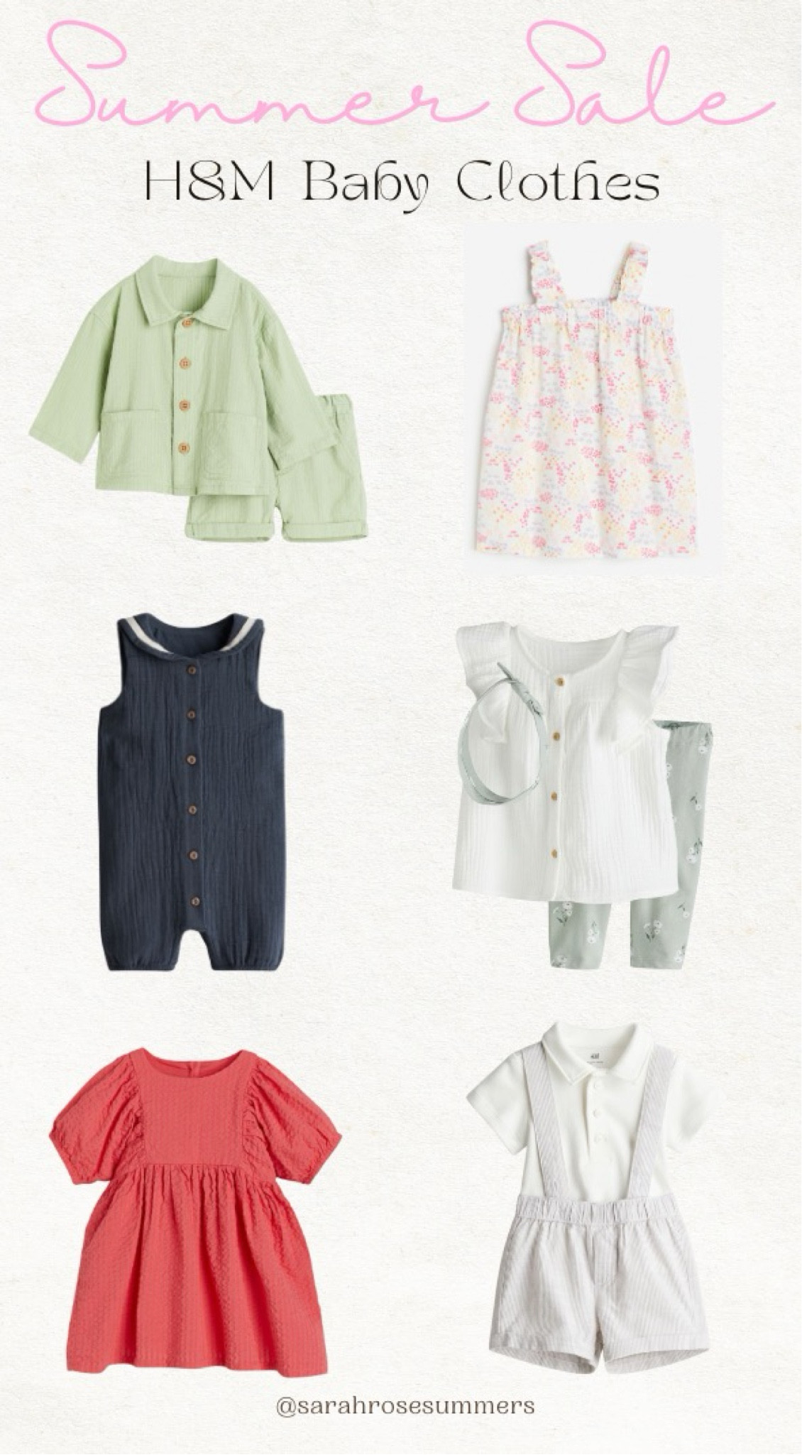 H&M’s Summer Sale is here with up to 60% off baby clothes from matching sets to onsies! Valid till 7/1. Baby girl baby boy 

#LTKSummerSales #LTKBaby #LTKBump