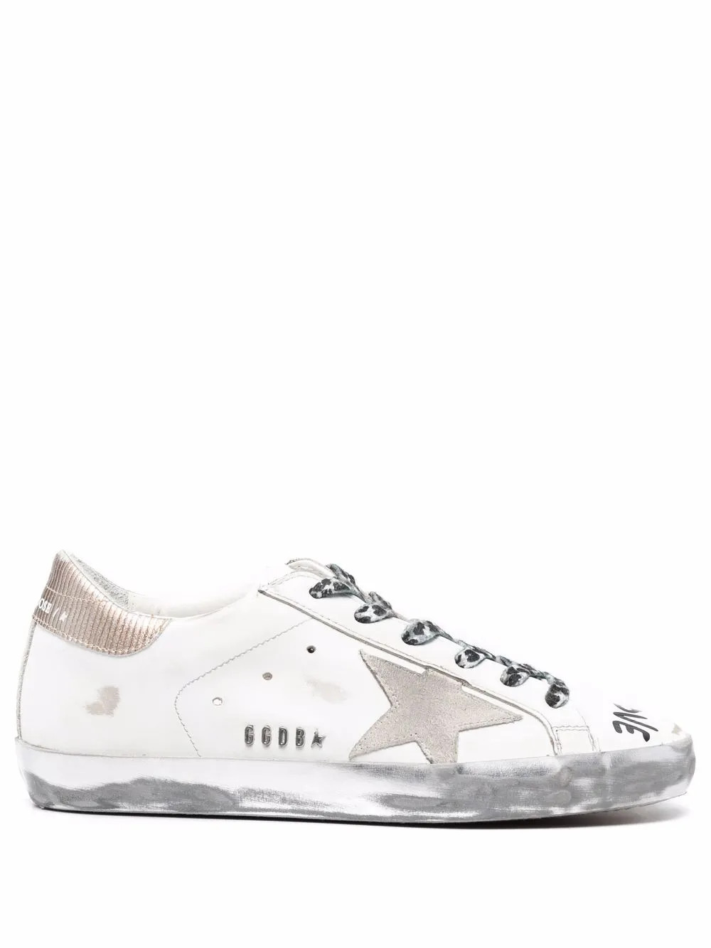 Golden Goose Super-Star Love Print Sneakers  | White | FARFETCH | Farfetch Global
