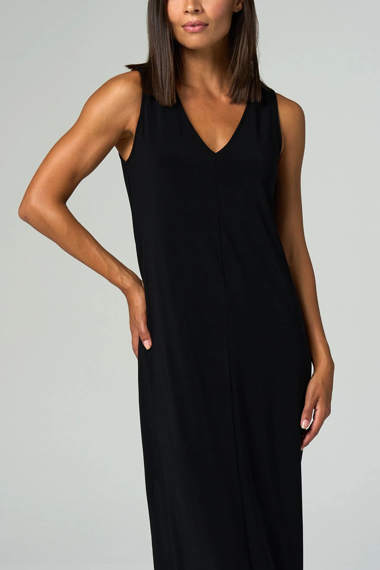 Sleeveless Dress for Women | Essential V-Neck Dress | Franne Golde | Franne Golde