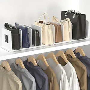 Purse Organizer for Closet Shelf, Adjustable Purse Storage Organizer, Shelf Dividers Handbag Orga... | Amazon (US)