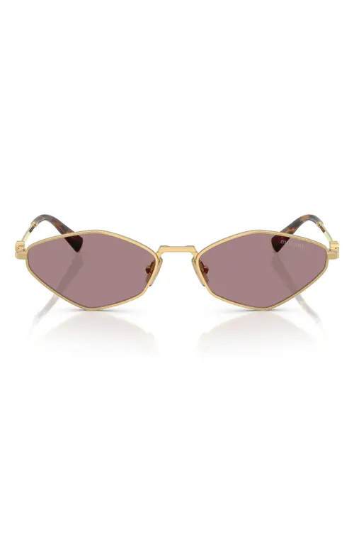 Miu Miu 56mm Irregular Sunglasses in Lite Brown at Nordstrom | Nordstrom