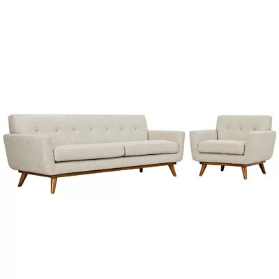Modway Engage 2-piece Tufted Armchair and Sofa Set | Wayfair North America