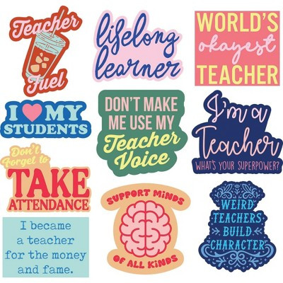 Teacher Sticker Extra Large Stickers for Adults Funny School Adhesives with Memes - Crazy Dog Gift for Teacher Multi 10 Pieces | Target