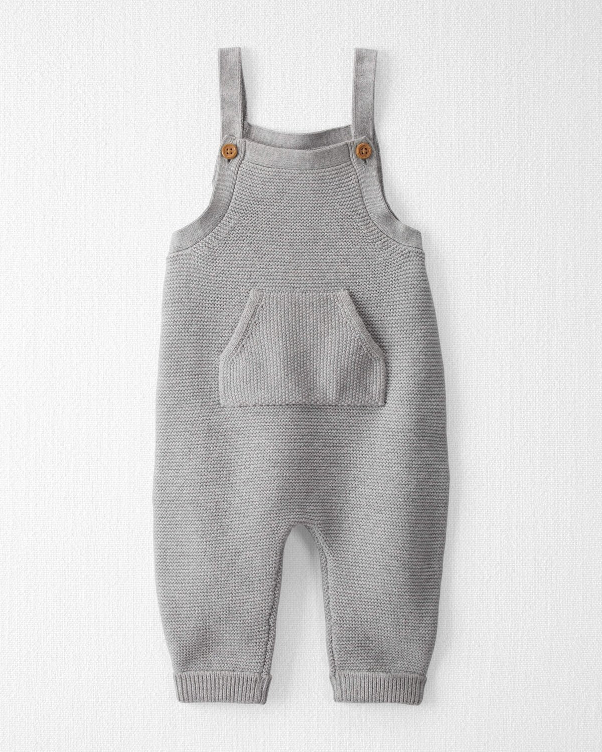 Baby Organic Cotton Sweater Knit Overalls in Heather Grey - Little Planet | Carter's | Carter's Inc