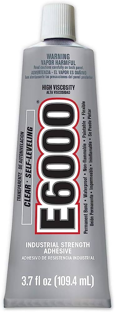 E6000 High Viscosity Adhesive, 3.7 Fluid Ounces, 1 Pack, Clear, 3 Fl OZ | Amazon (US)