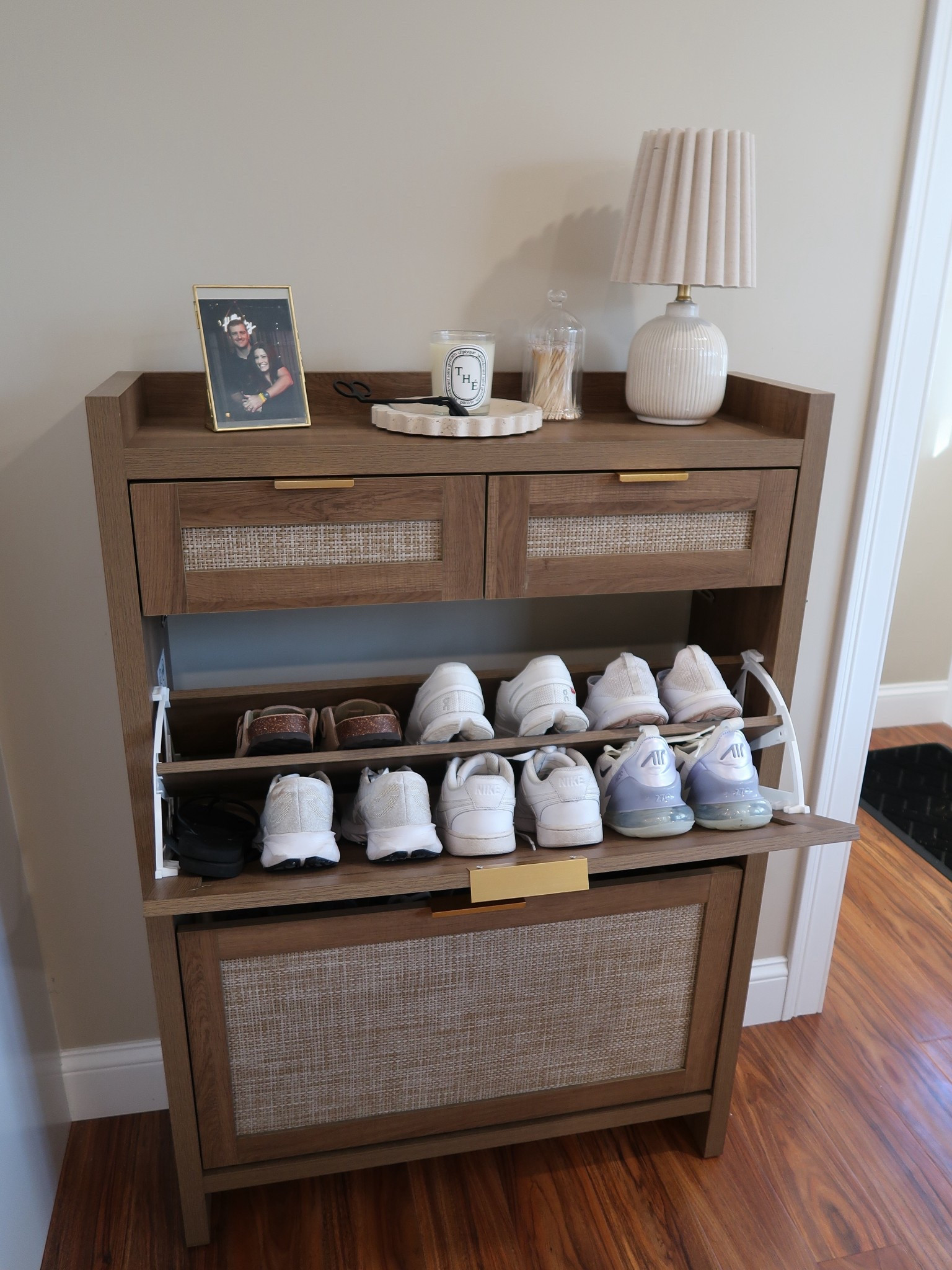 Keep your shoes organized with this chic shoe cabinet! So aesthetic and Perfect for a stylish entryway. #homedecor #shoestorage 

#LTKHome