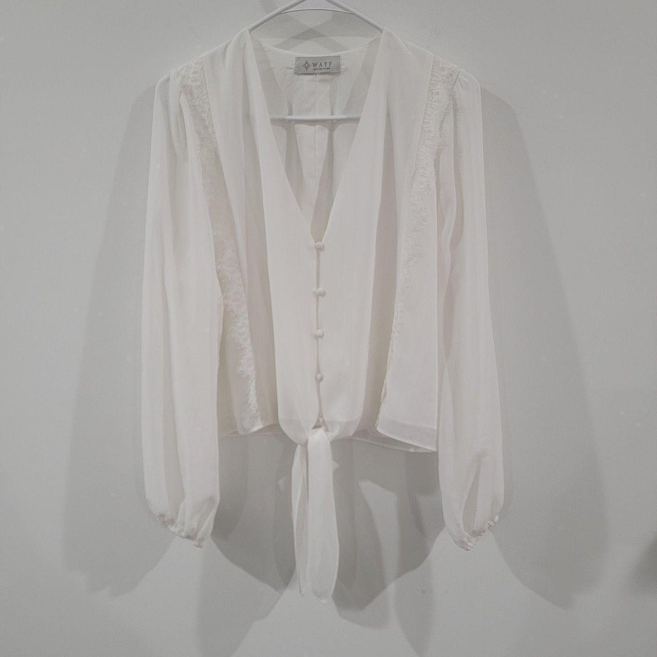 Wayf Women's Blouse - White - L | Depop US