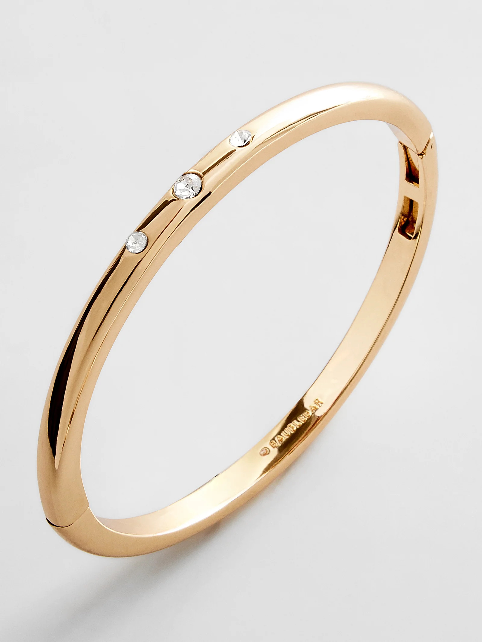 Nadia Classic Hinge Bangle - Classic Thin Gold Triple Bezel | BaubleBar