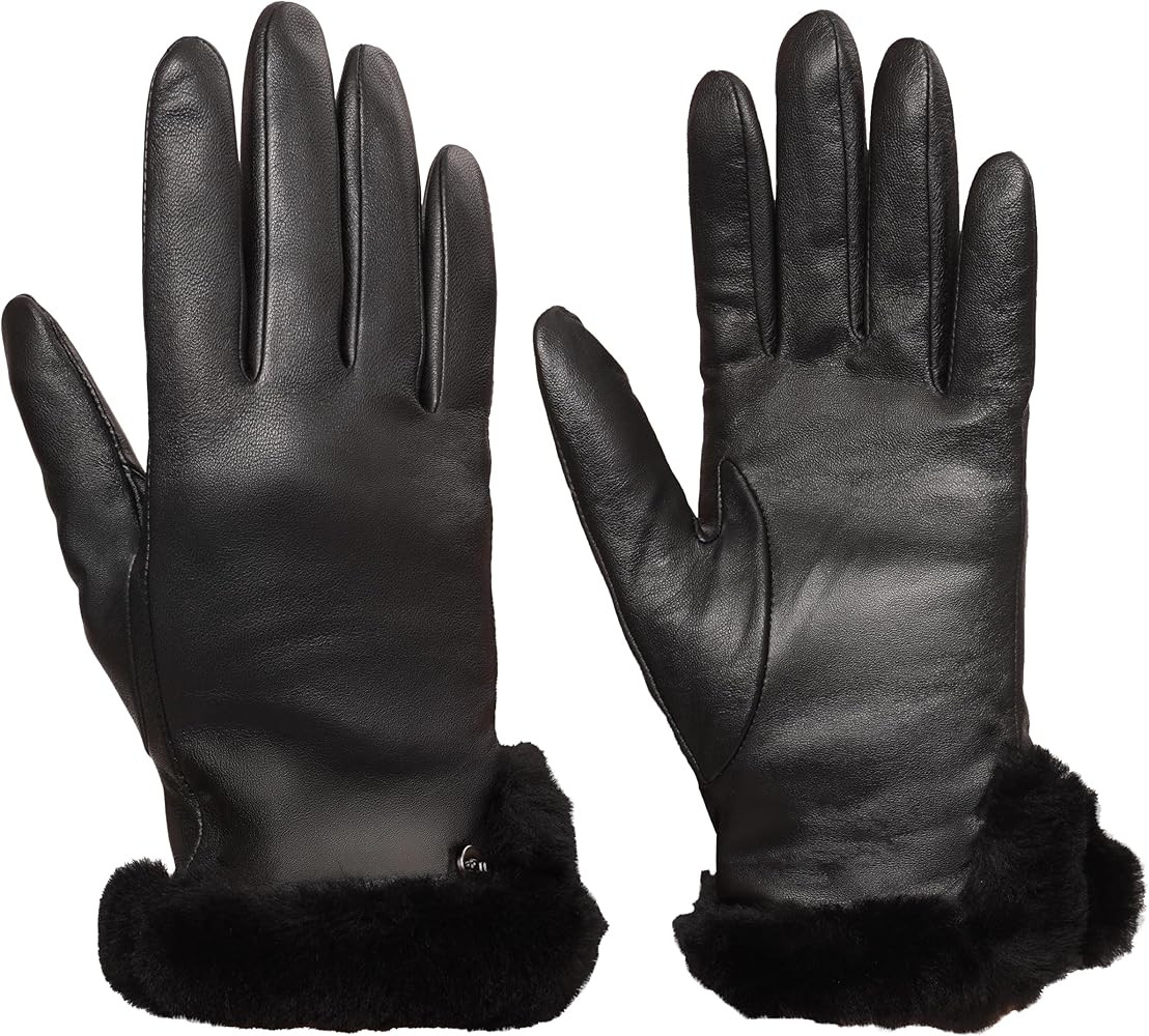 UGG Women's Leather Sheepskin Vent Gloves | Amazon (US)