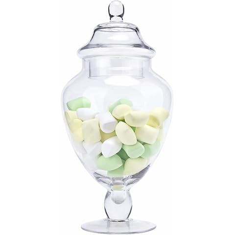 Clear Glass Apothecary Jars with Lid, Glass Candy Jar for Candy Buffet, Elegant Decorative Glass ... | Amazon (US)