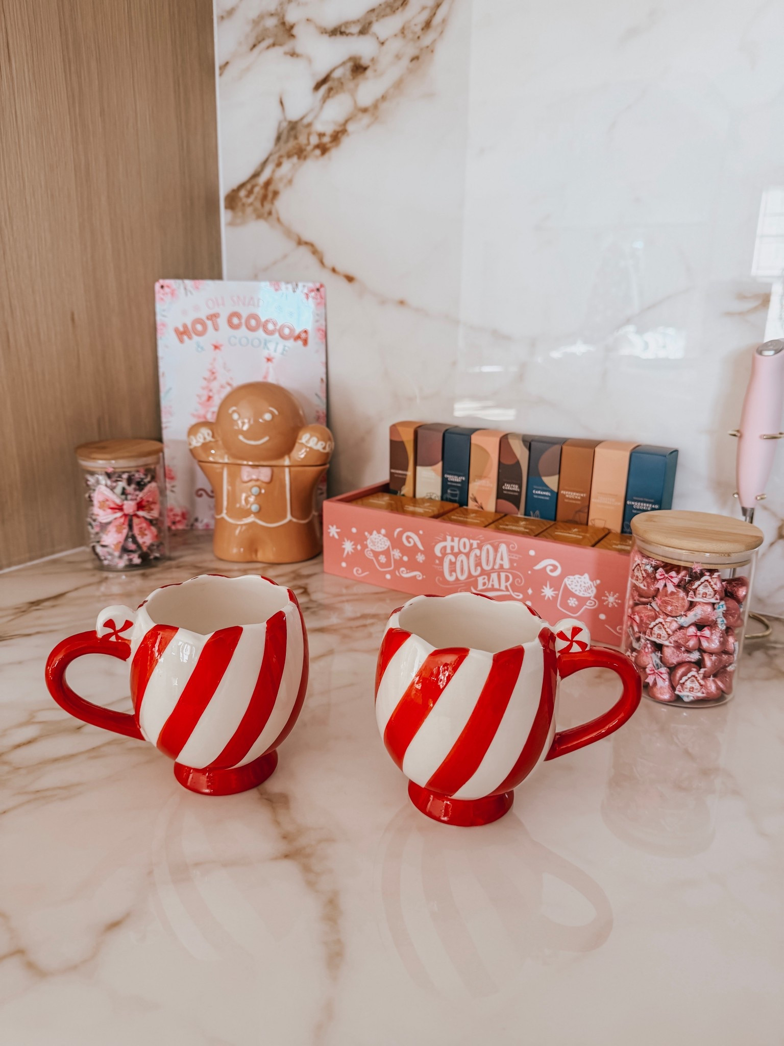 Get ready for some festive cheer with these adorable gingerbread hot cocoa bar! Perfect for cozy winter nights. 

#LTKHoliday #LTKHome