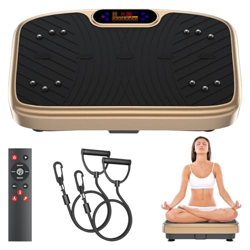 GDCOO Vibration Plate Exercise Machine Vibration for Lymphatic Drainage Fitness Equipment for Strength Toning Premium Home Workout Equipment with 1-200 Speed Settings for Fitness Gold | Amazon (US)