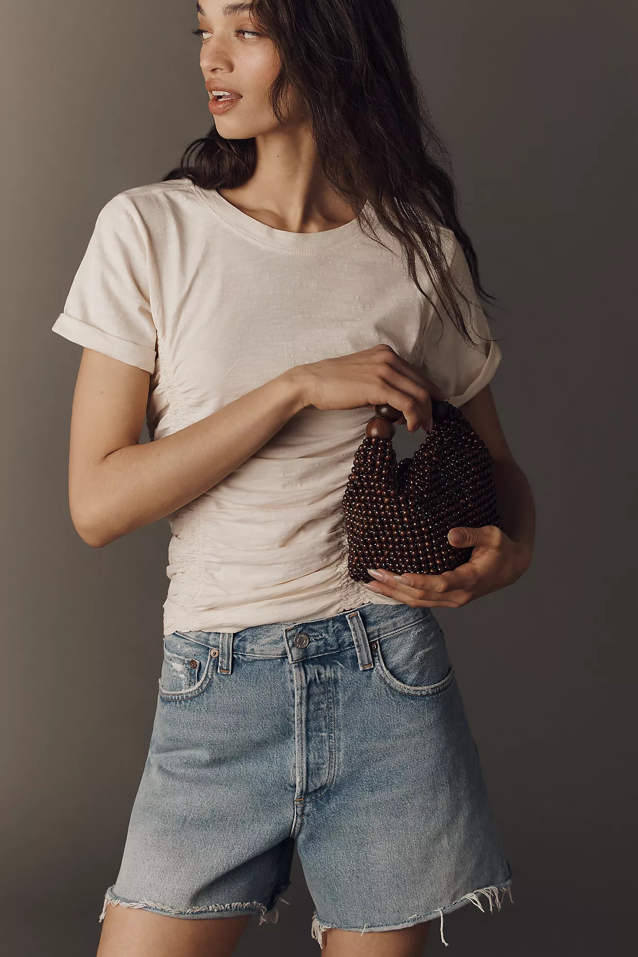 Dolce Vita Clover Wood Beaded Satchel | Anthropologie (US)