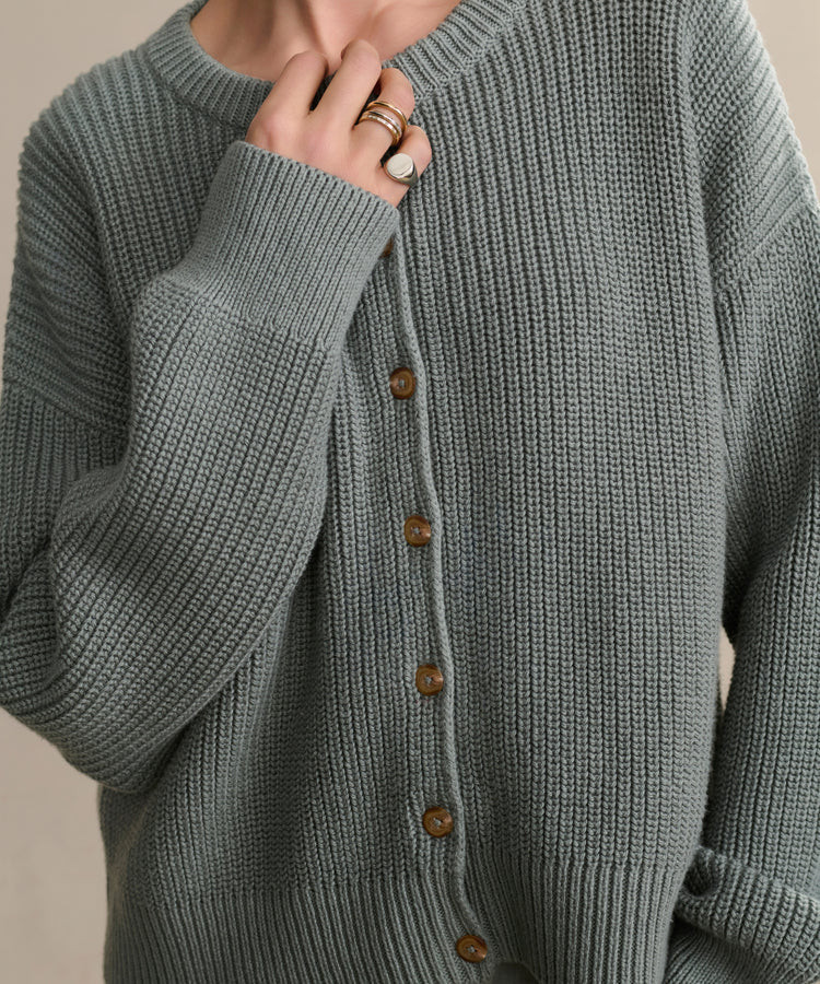 Cotton Hayes Crewneck Cardigan | Jenni Kayne