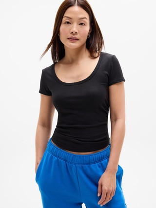 Signature Rib Scoop Tee | Athleta