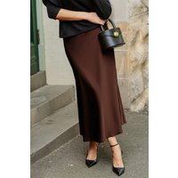 Brown Satin Maxi Skirt | Cupshe UK