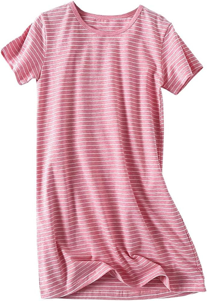 Girl's Stripes Nightgowns Cotton Sleep Shirts Sleepwear Princess Nightdress | Amazon (US)