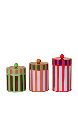 Striped Canisters Set Of 3 | Revolve Clothing (Global)