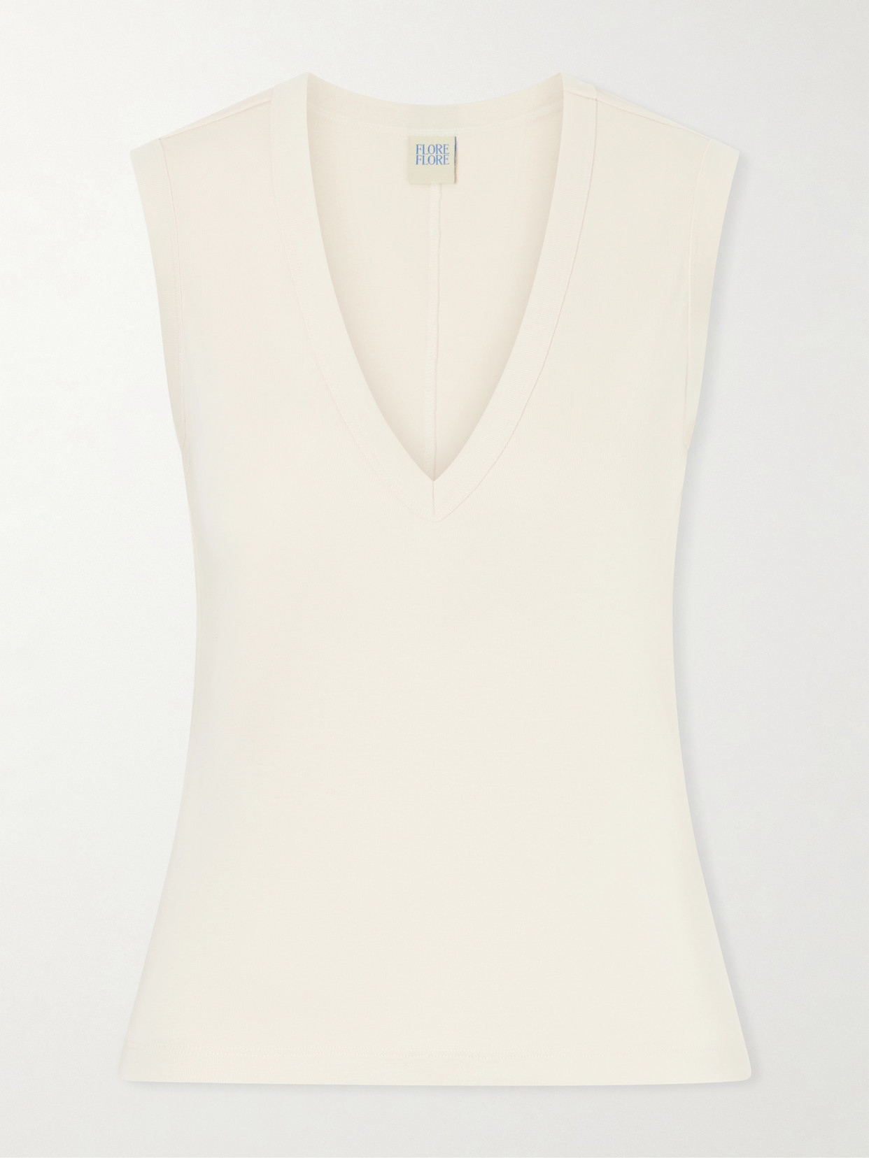 FLORE FLORE - Dewi Organic Cotton-jersey Tank - Ivory | NET-A-PORTER (UK & EU)