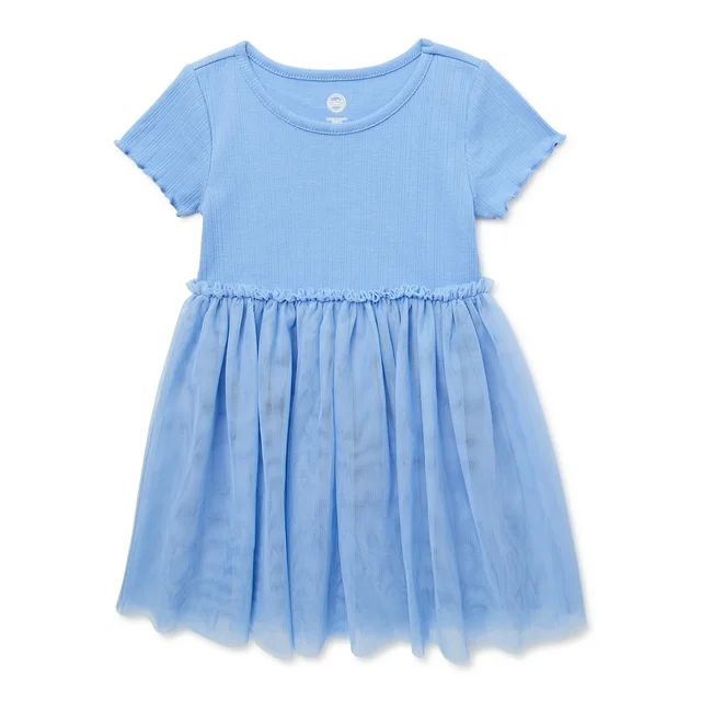 Wonder Nation Toddler Girl Short Sleeve Tutu Dress, Sizes 12M-5T | Walmart (US)