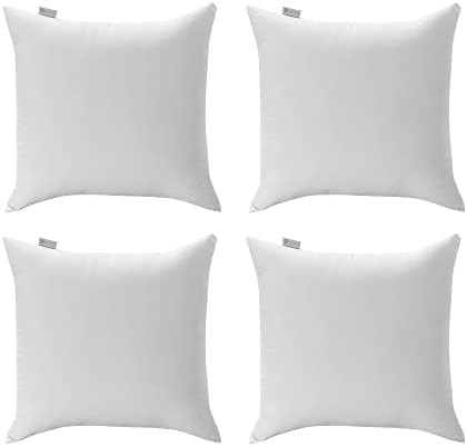 Utopia Bedding Throw Pillows (Set of 4, White), 22 x 22 Inches Pillows for Sofa, Bed and Couch De... | Amazon (US)
