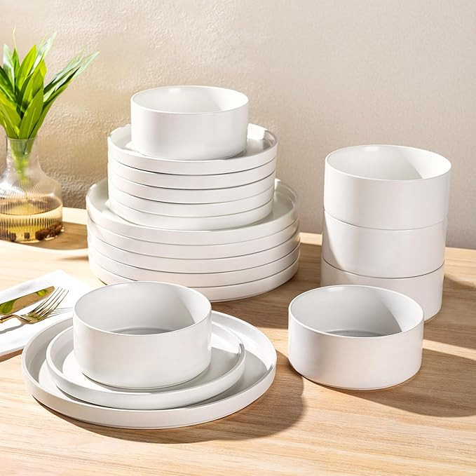 GBhome Ceramic Dinnerware Sets for 6, Matte Stoneware Plates and Bowls Sets,Chip and Scratch Resi... | Amazon (US)