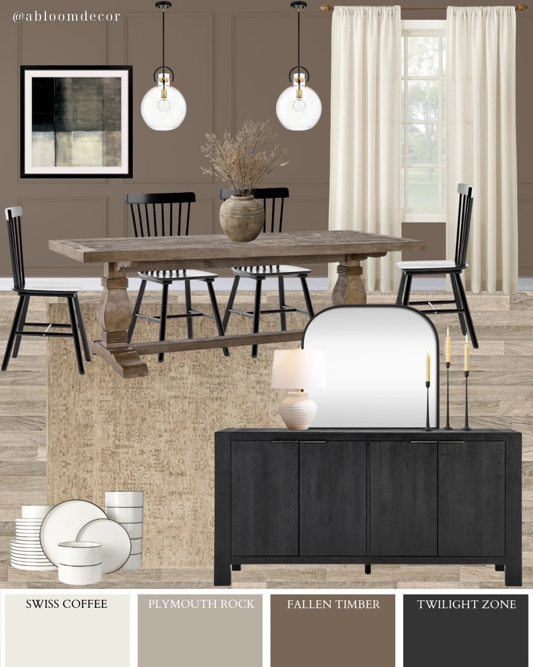 Earthy Tan Black Modern Farmhouse Dining Room Idea

#LTKHome