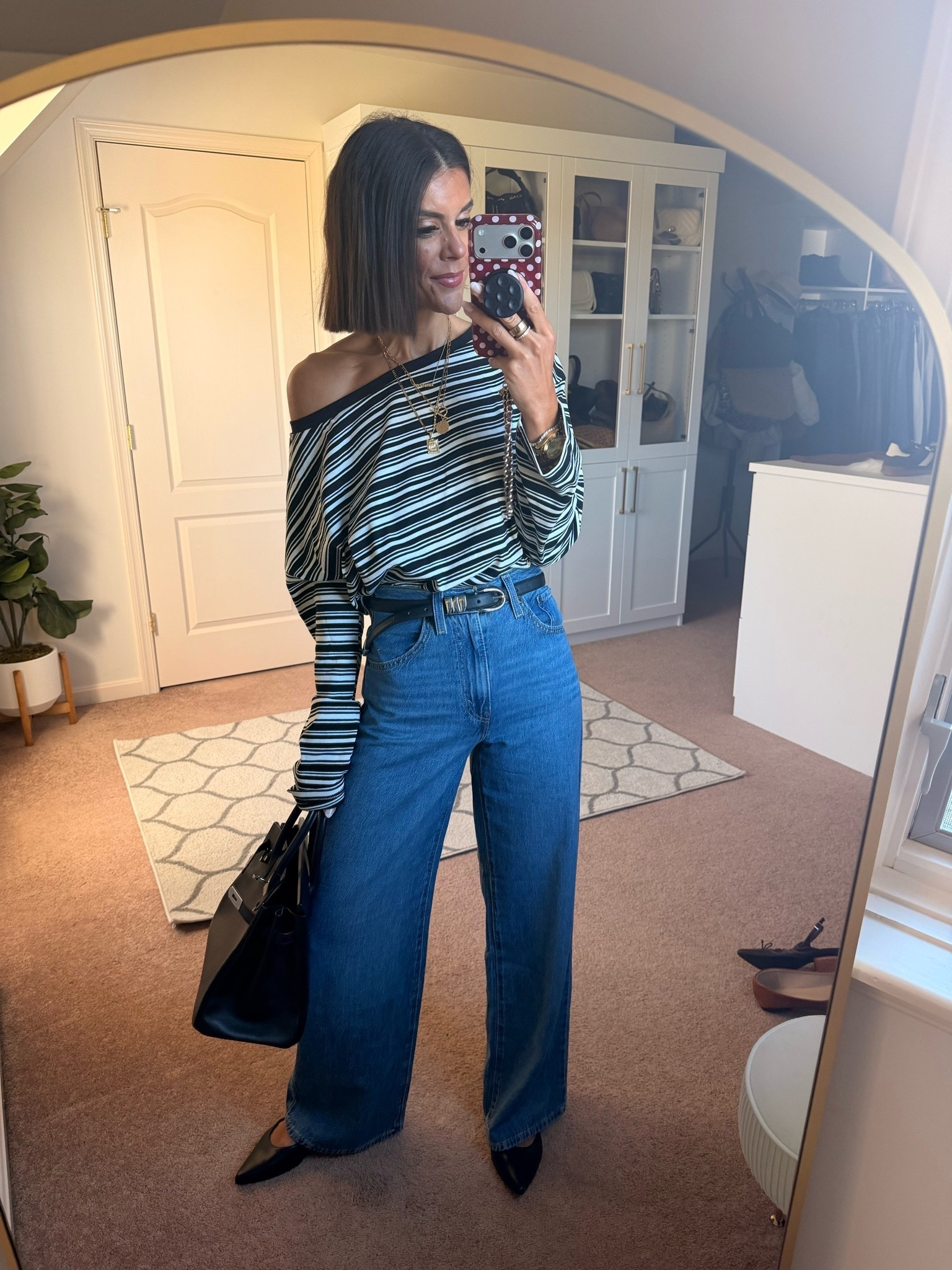 Today’s fit- size small in top, size 24 in jeans